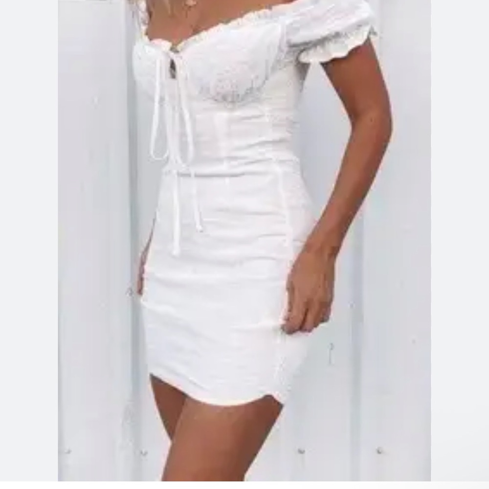 O.Vianca white stretchy dress